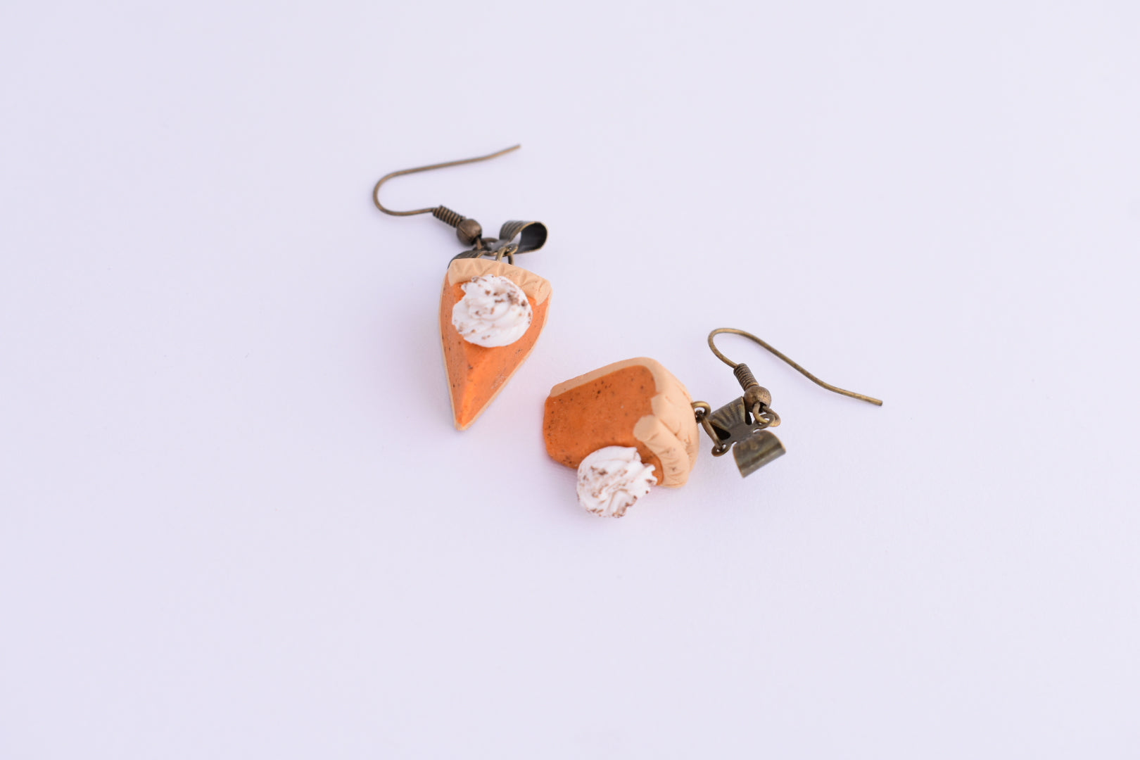 Scented Pumpkin Pie Antique Bronze Earrings - Decadent Minis