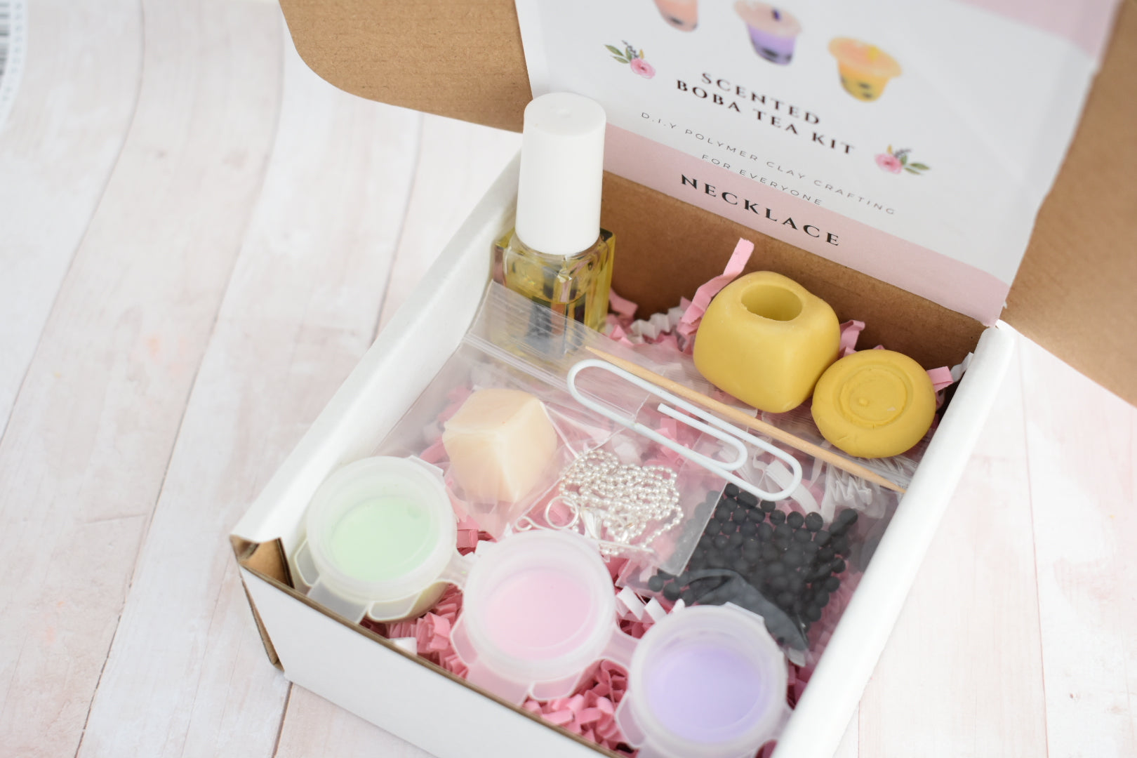 Scented Polymer Clay Boba Tea Kit-Workshop In A Box - Decadent Minis