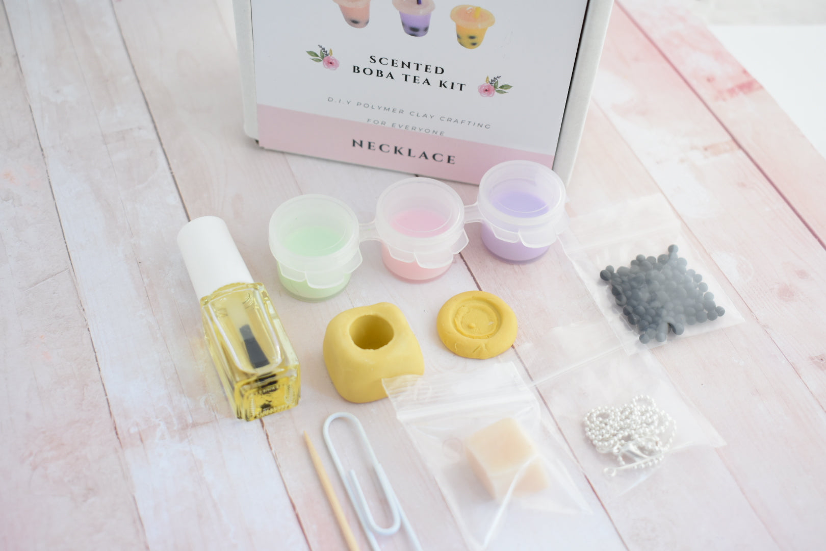 Scented Polymer Clay Boba Tea Kit-Workshop In A Box - Decadent Minis