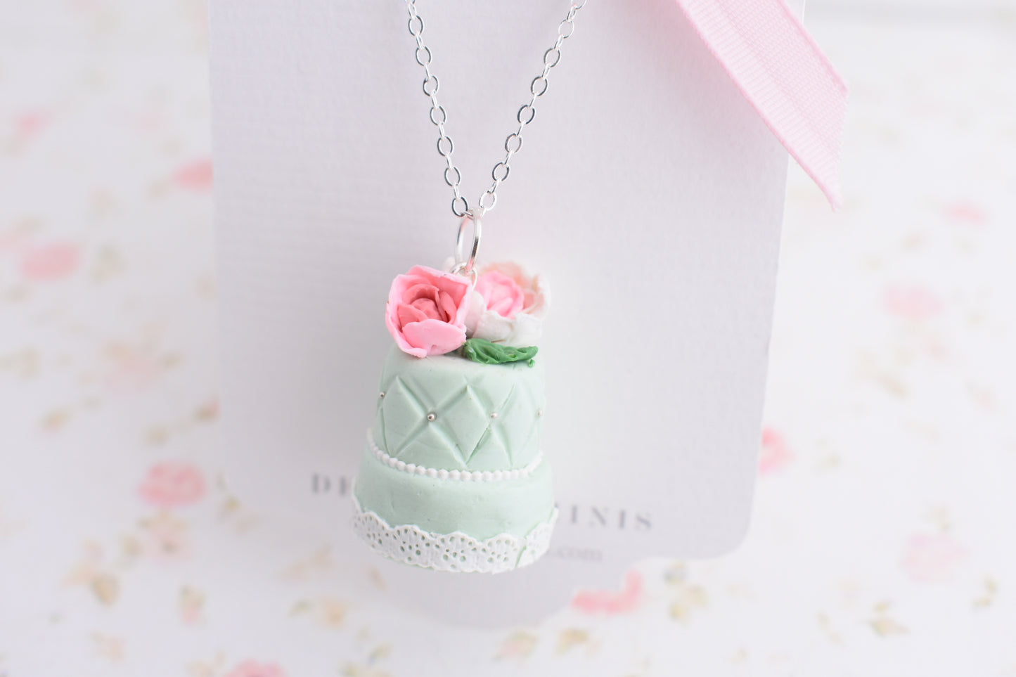 Scented 2-Tiered Wedding Cake Sterling Silver Necklace - Decadent Minis
