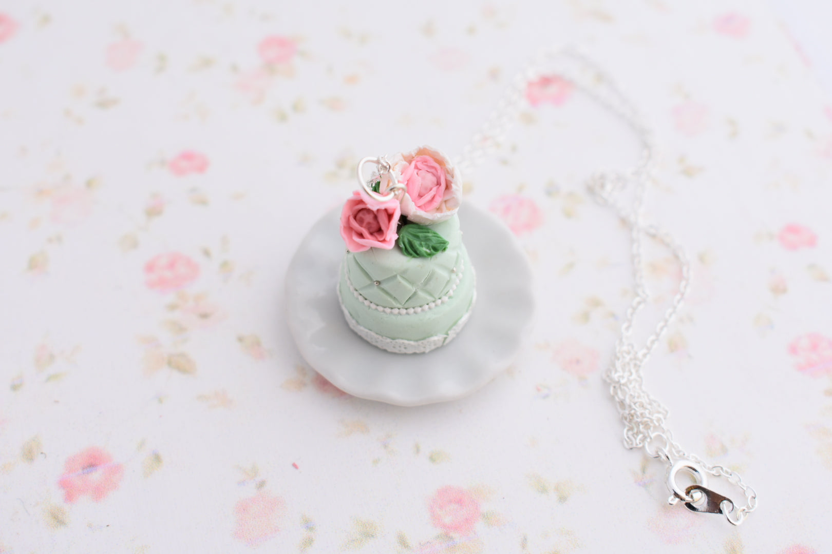 Scented 2-Tiered Wedding Cake Sterling Silver Necklace - Decadent Minis