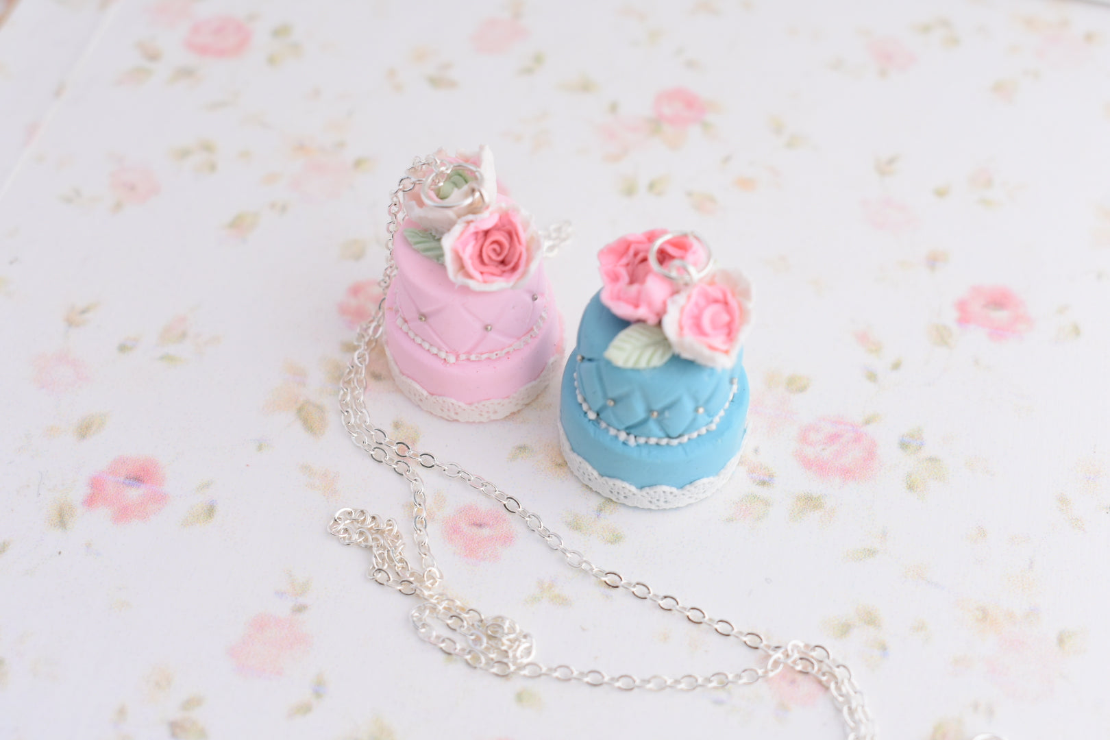 Scented 2-Tiered Wedding Cake Sterling Silver Necklace - Decadent Minis