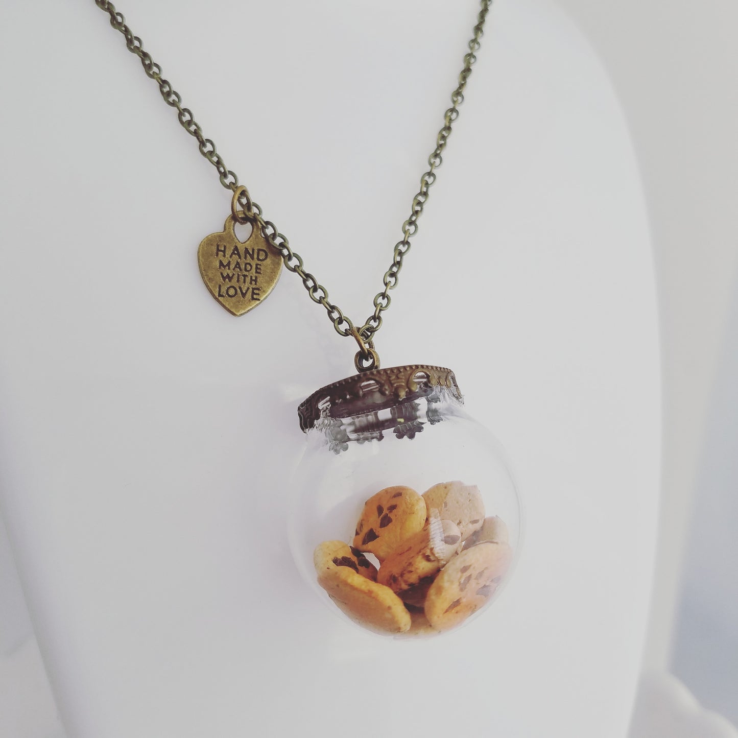 Chocolate Chip Cookie Jar Necklace-Antique Bronze - Decadent Minis