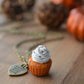Pumpkin Spice Cupcake Necklace-Vintage - Decadent Minis