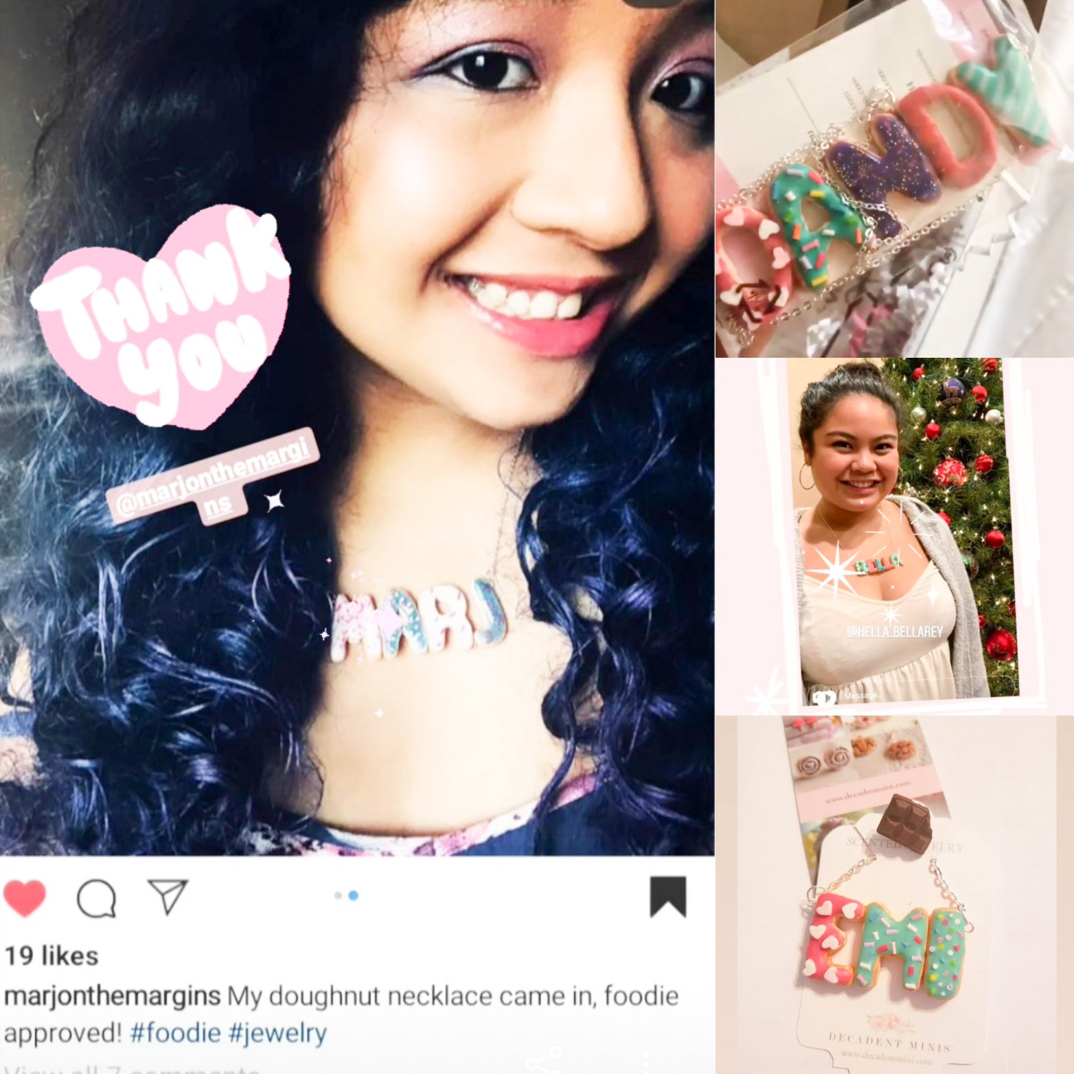 Scented Custom Name Donut Necklace - Decadent Minis