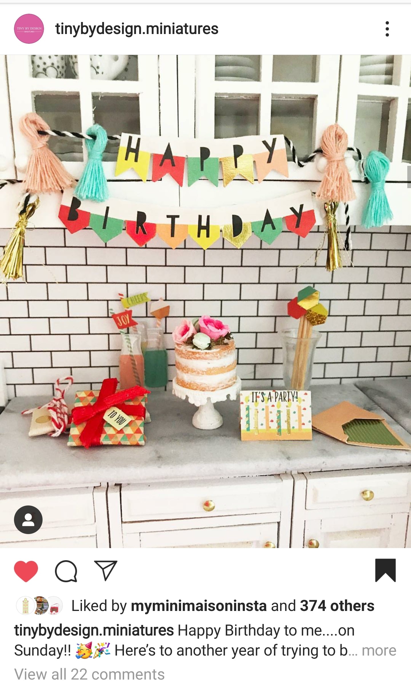 Scented 1:12 Dollhouse Miniature Vanilla Macaron Naked Cake - Decadent Minis