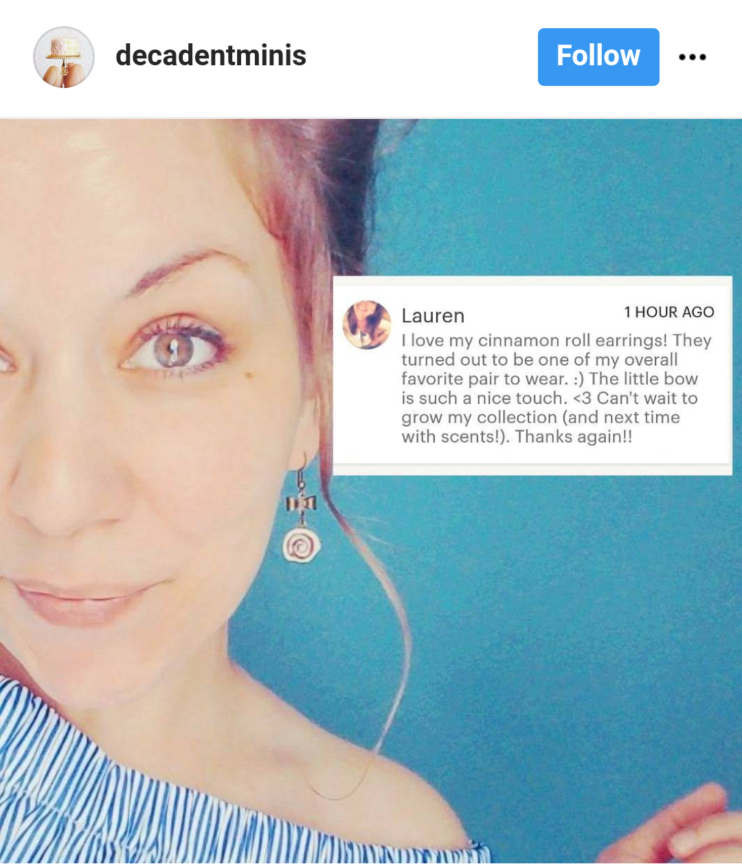 Scented Cinnamon Roll Earrings Antique Bronze - Decadent Minis