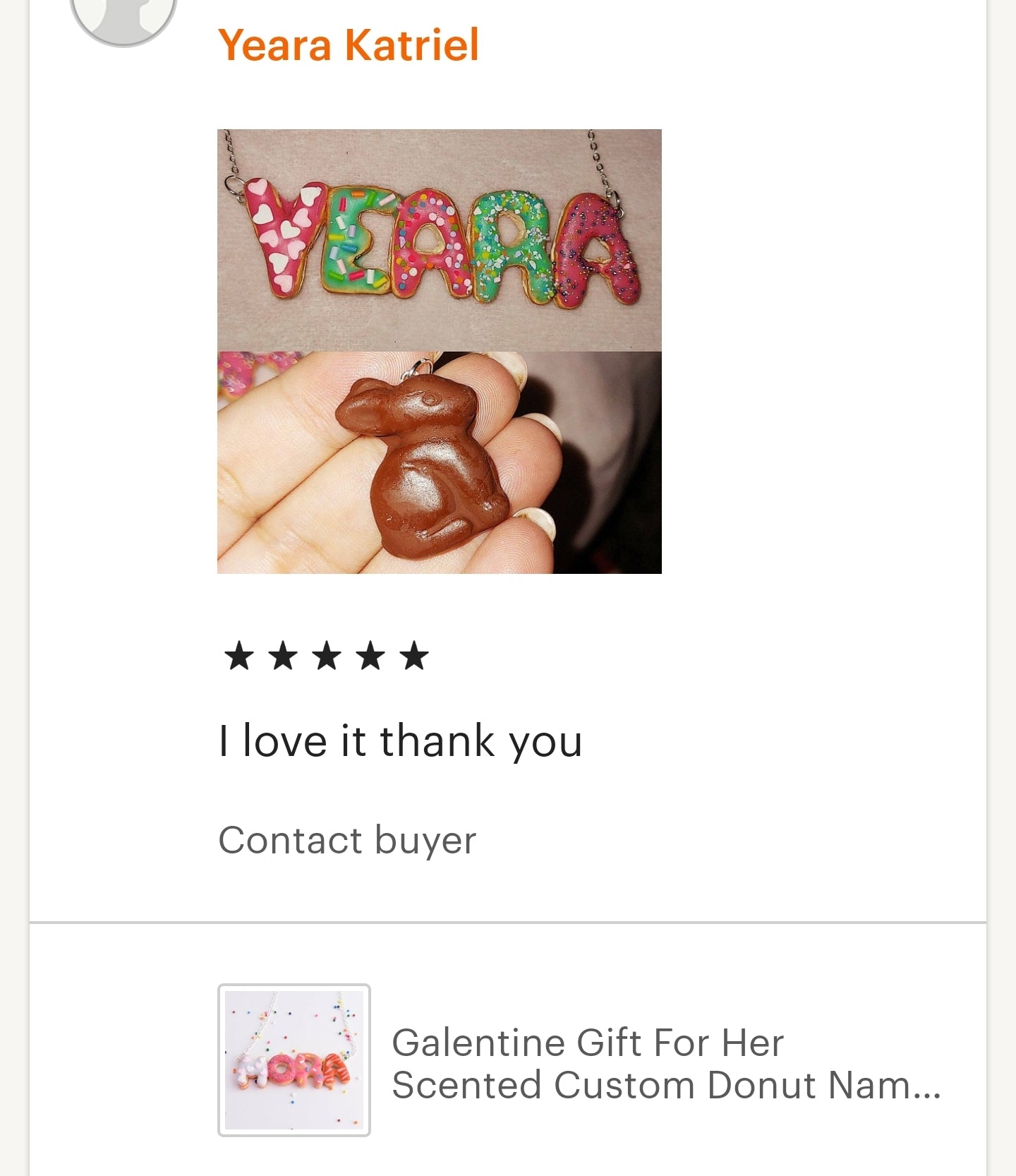 Scented Custom Name Donut Necklace - Decadent Minis