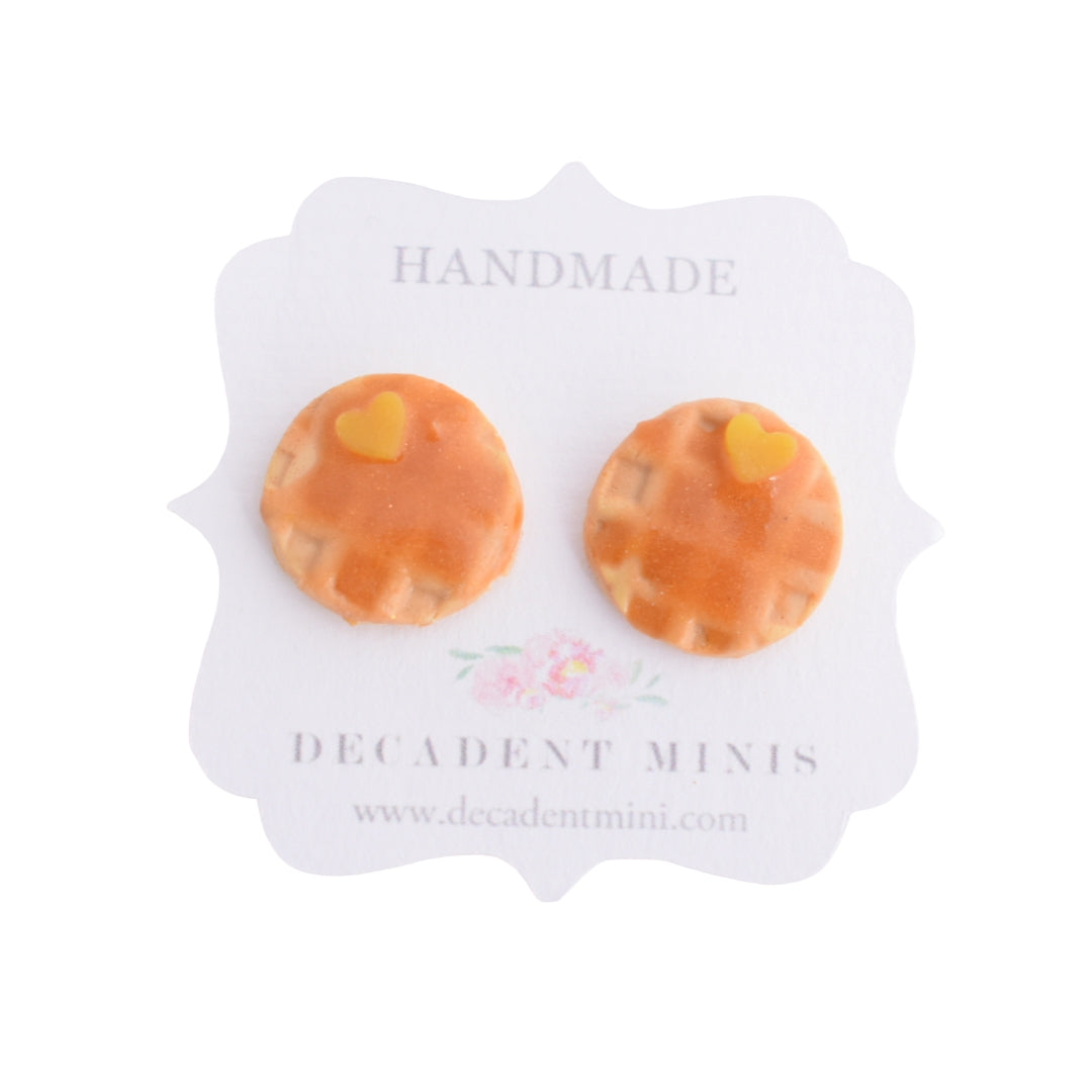 Scented Waffle Stud Earrings - Decadent Minis