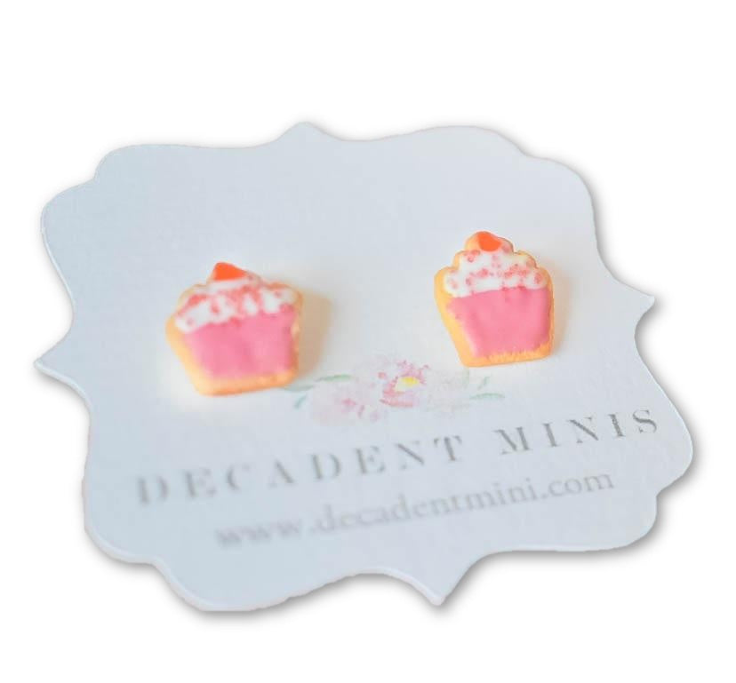 Scented Cupcake Sugar Cookie Stud Earrings - Decadent Minis