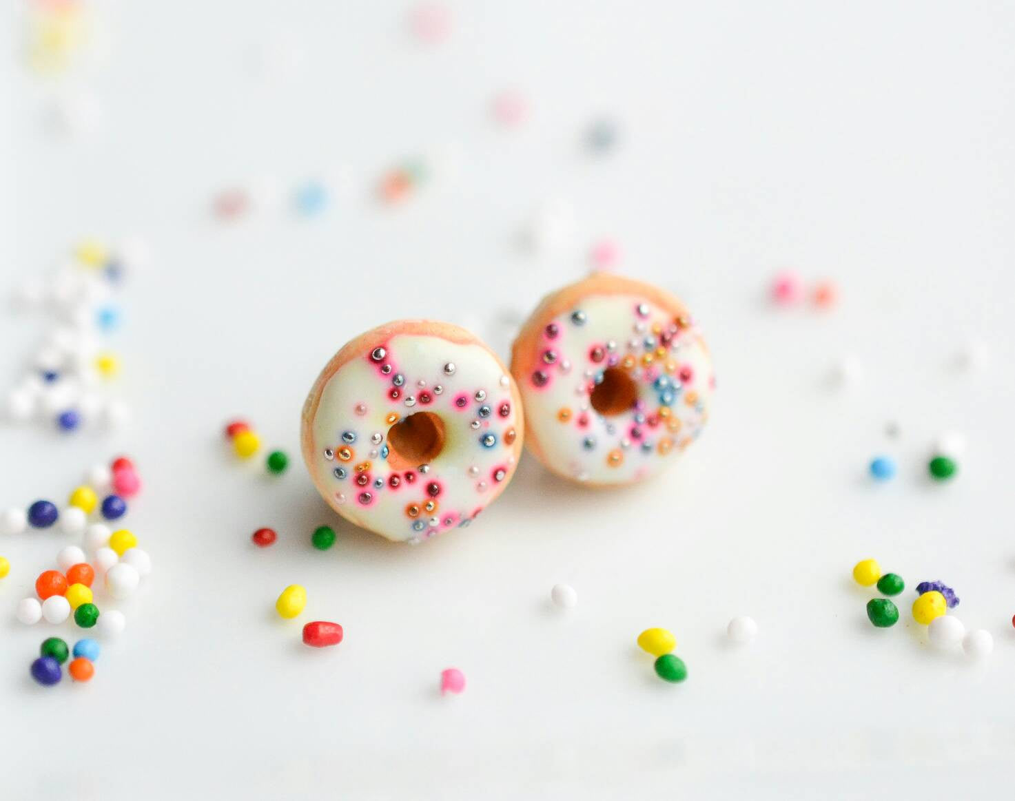 Scented Funfetti Donut Earrings - Decadent Minis