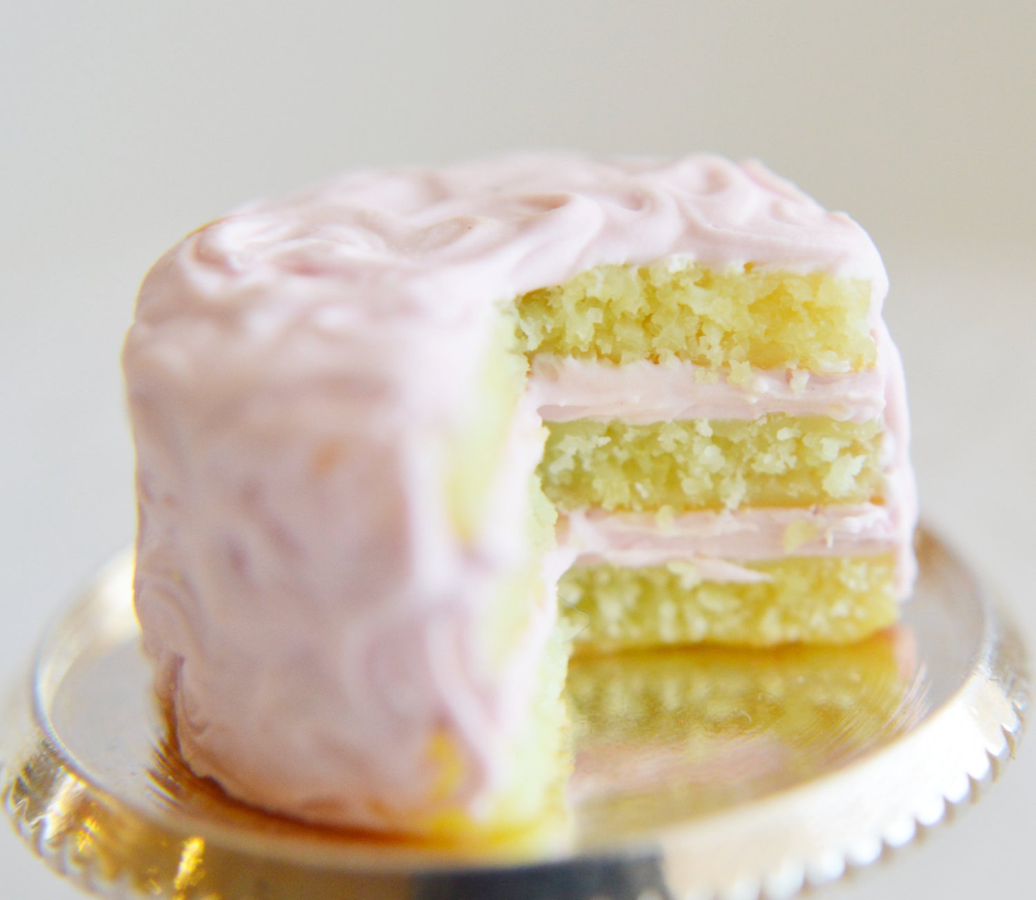 12th Scale Dollhouse Miniature Shabby Chic Pink Cake - Decadent Minis