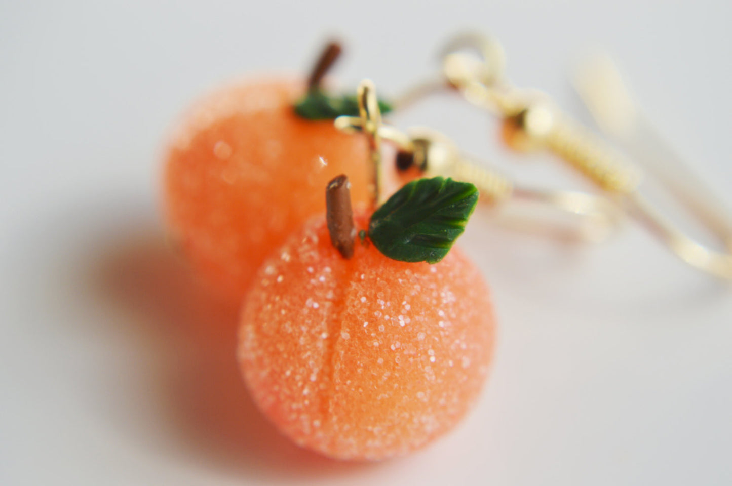 Scented Sugar Coated Georgia Peach Earrings - Decadent Minis