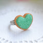 Sugar cookie ring - Aqua blue-Polymer clay miniature food jewelry-Sugar cookie collection - Decadent Minis