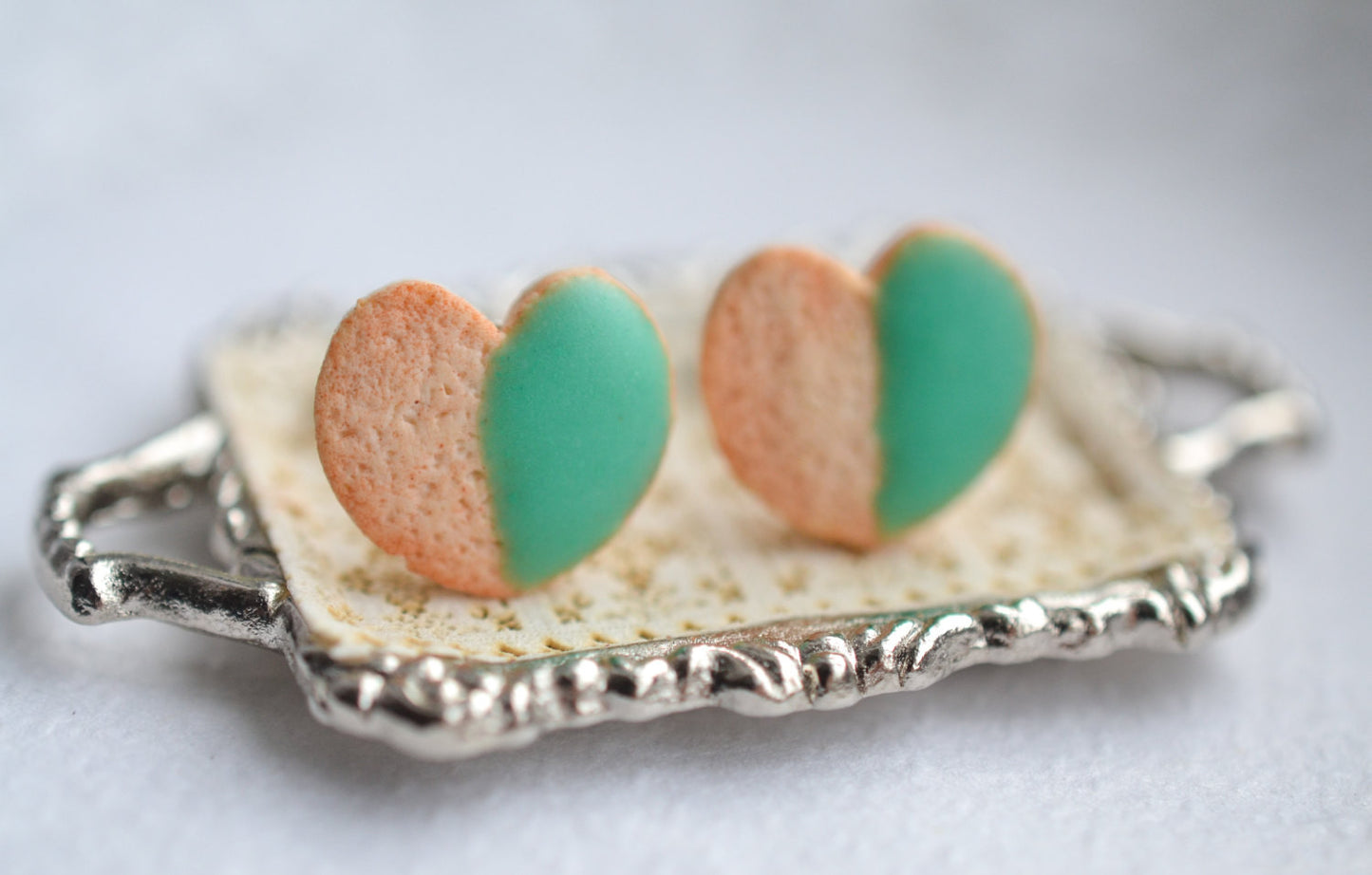 Scented Mint Dipped Sugar Cookie Stud Earrings - Decadent Minis
