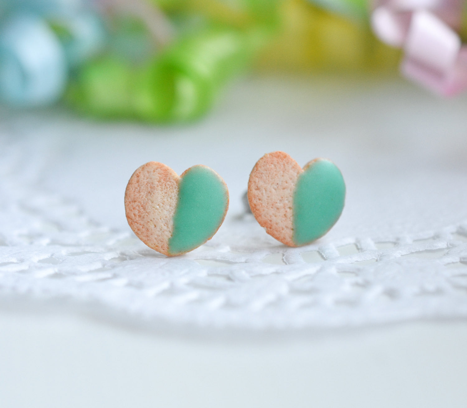 Scented Mint Dipped Sugar Cookie Stud Earrings - Decadent Minis