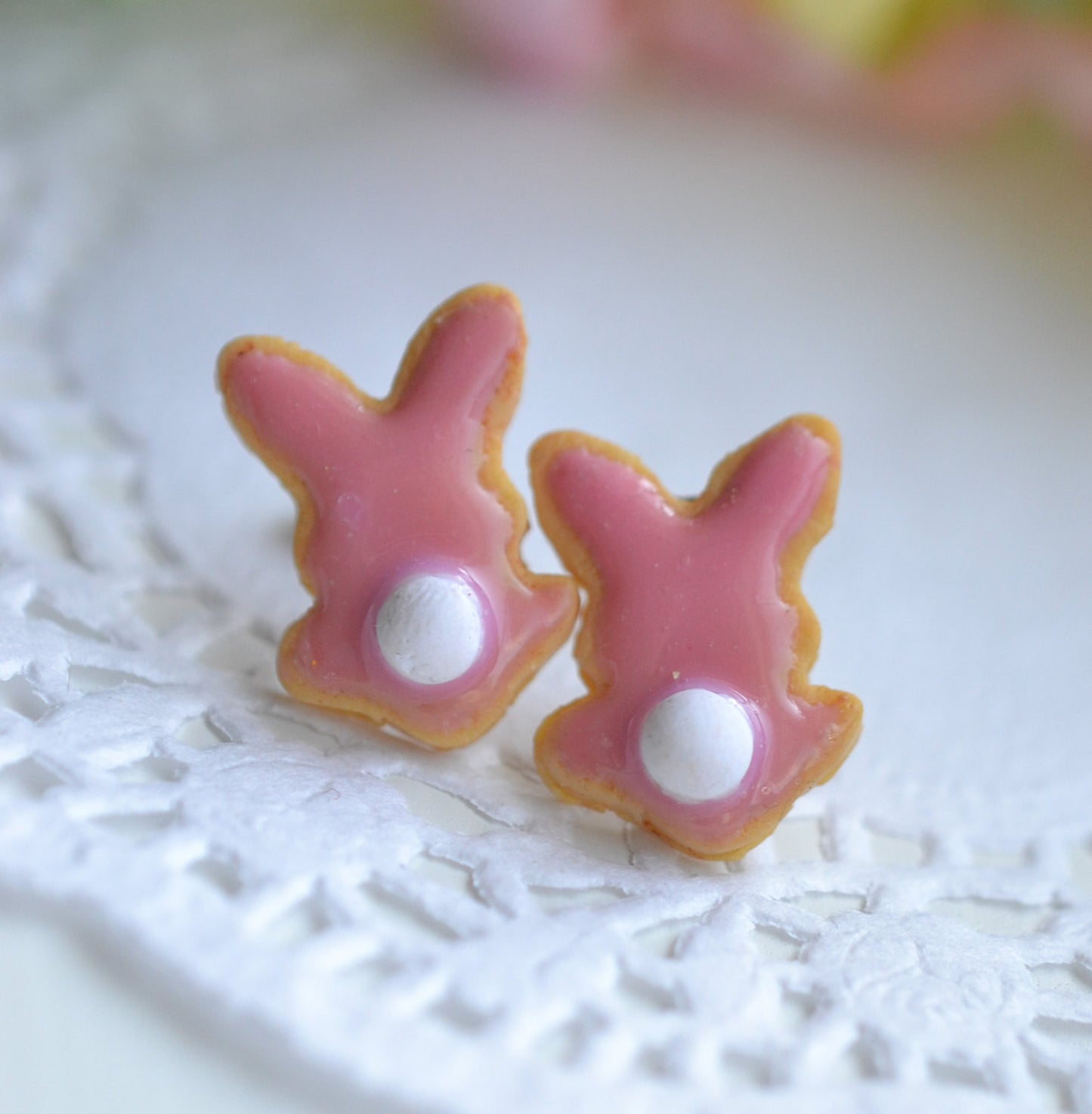 Scented Bunny Bum Sugar Cookie Earrings - Decadent Minis