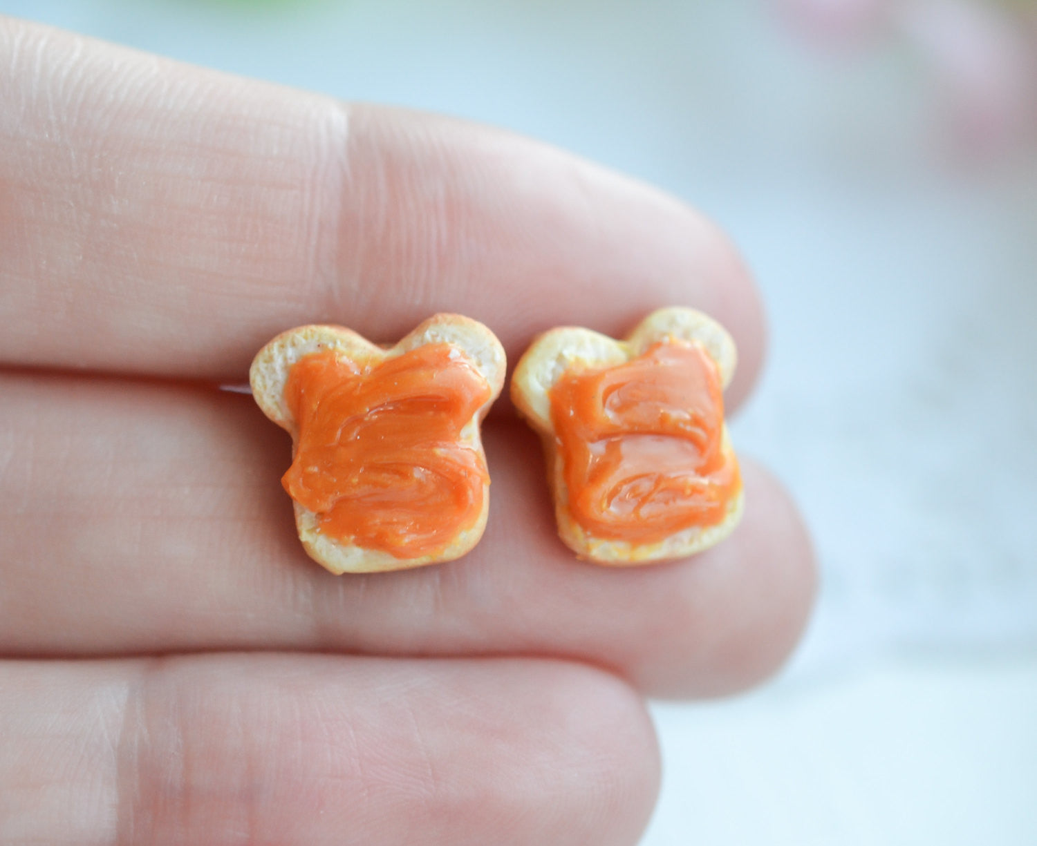 Peanut Butter Sandwich Earring Studs-Scented - Decadent Minis