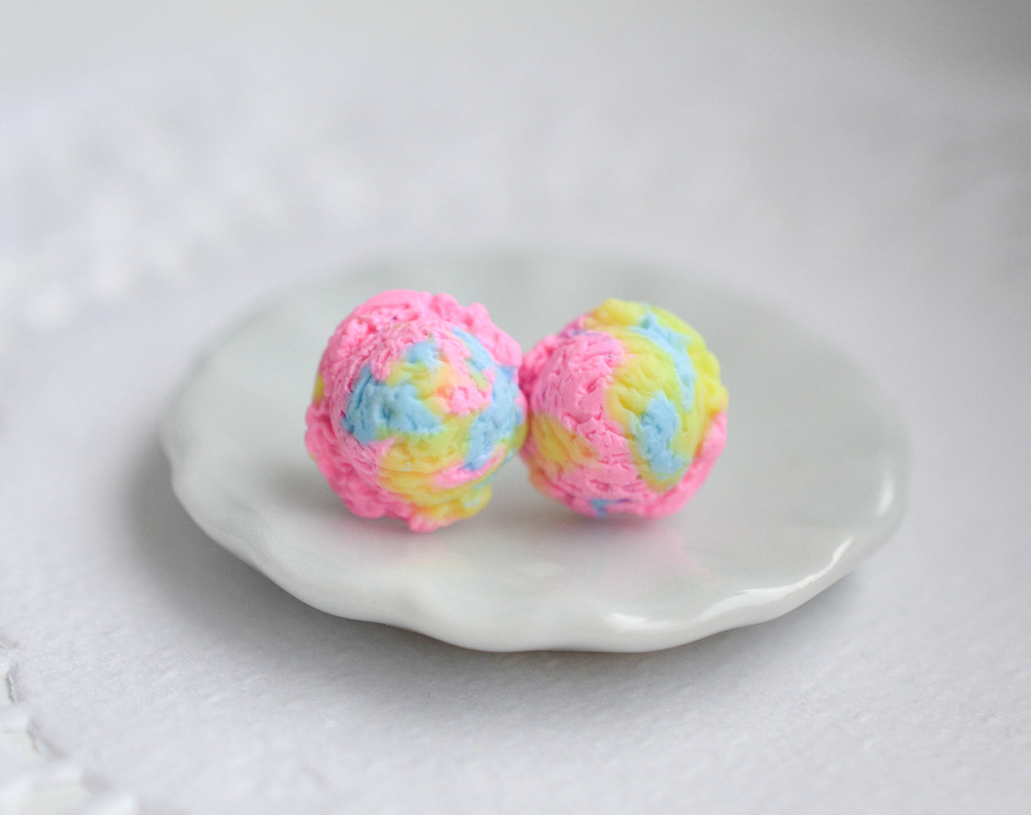 Scented Cotton Candy Ice Cream Scoop Earrings-Pink - Decadent Minis