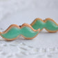 Scented Mint Mustache Sugar Cookie Stud Earrings - Decadent Minis