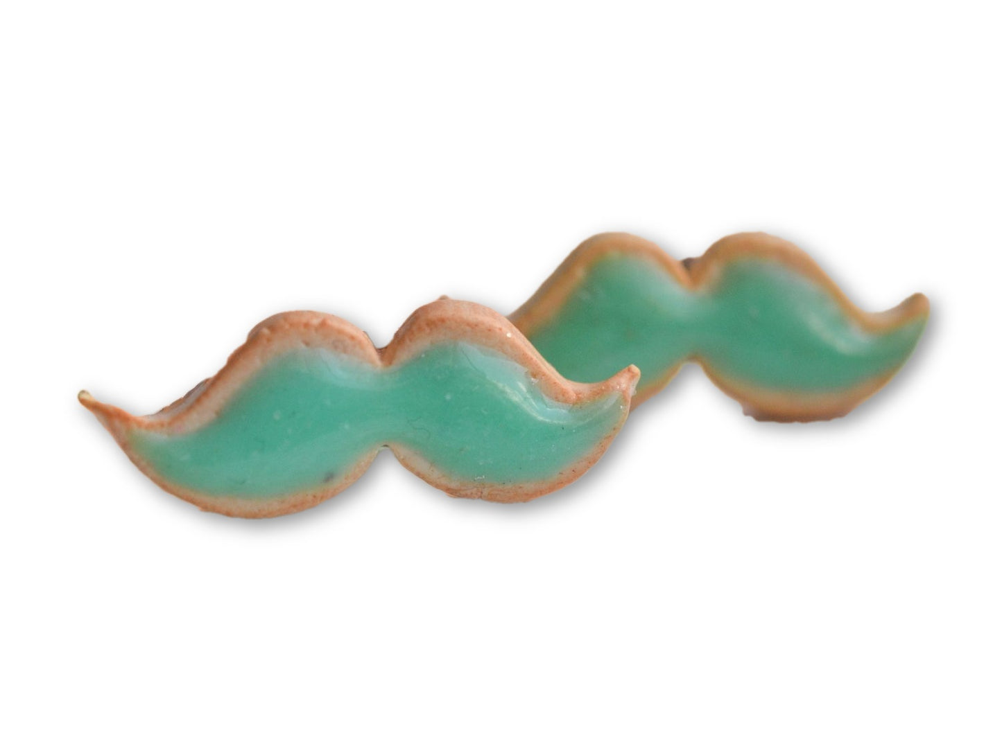 Scented Mint Mustache Sugar Cookie Stud Earrings - Decadent Minis