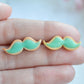 Scented Mint Mustache Sugar Cookie Stud Earrings - Decadent Minis