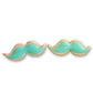 Scented Mint Mustache Sugar Cookie Stud Earrings - Decadent Minis