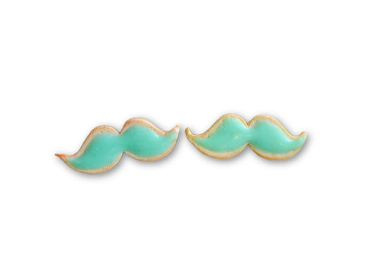 Scented Mint Mustache Sugar Cookie Stud Earrings - Decadent Minis