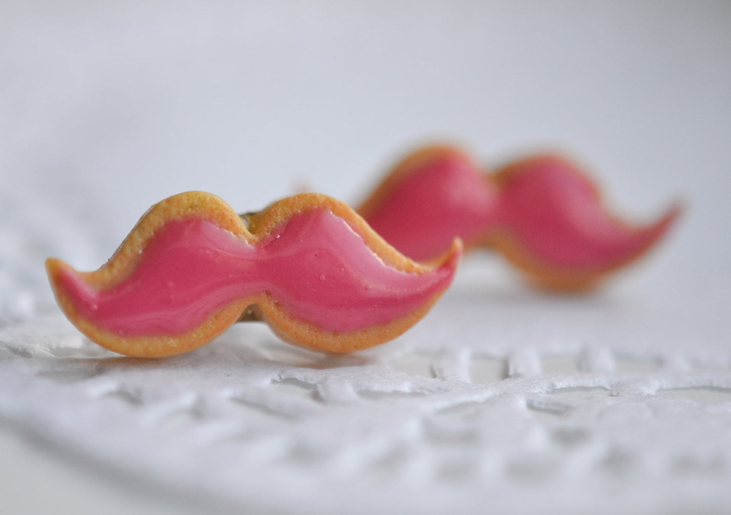 Scented Mustache Sugar Cookie Earrings - Decadent Minis