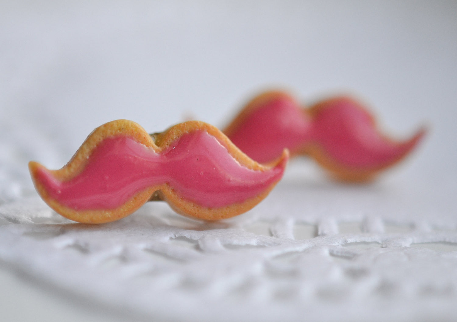 Scented Mustache Sugar Cookie Earrings - Decadent Minis