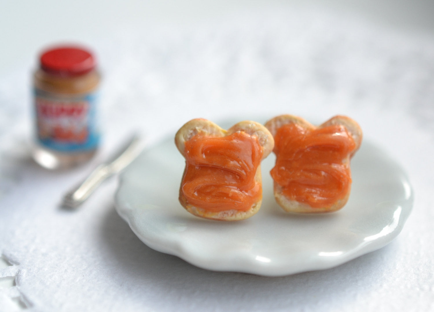 Peanut Butter Sandwich Earring Studs-Scented - Decadent Minis