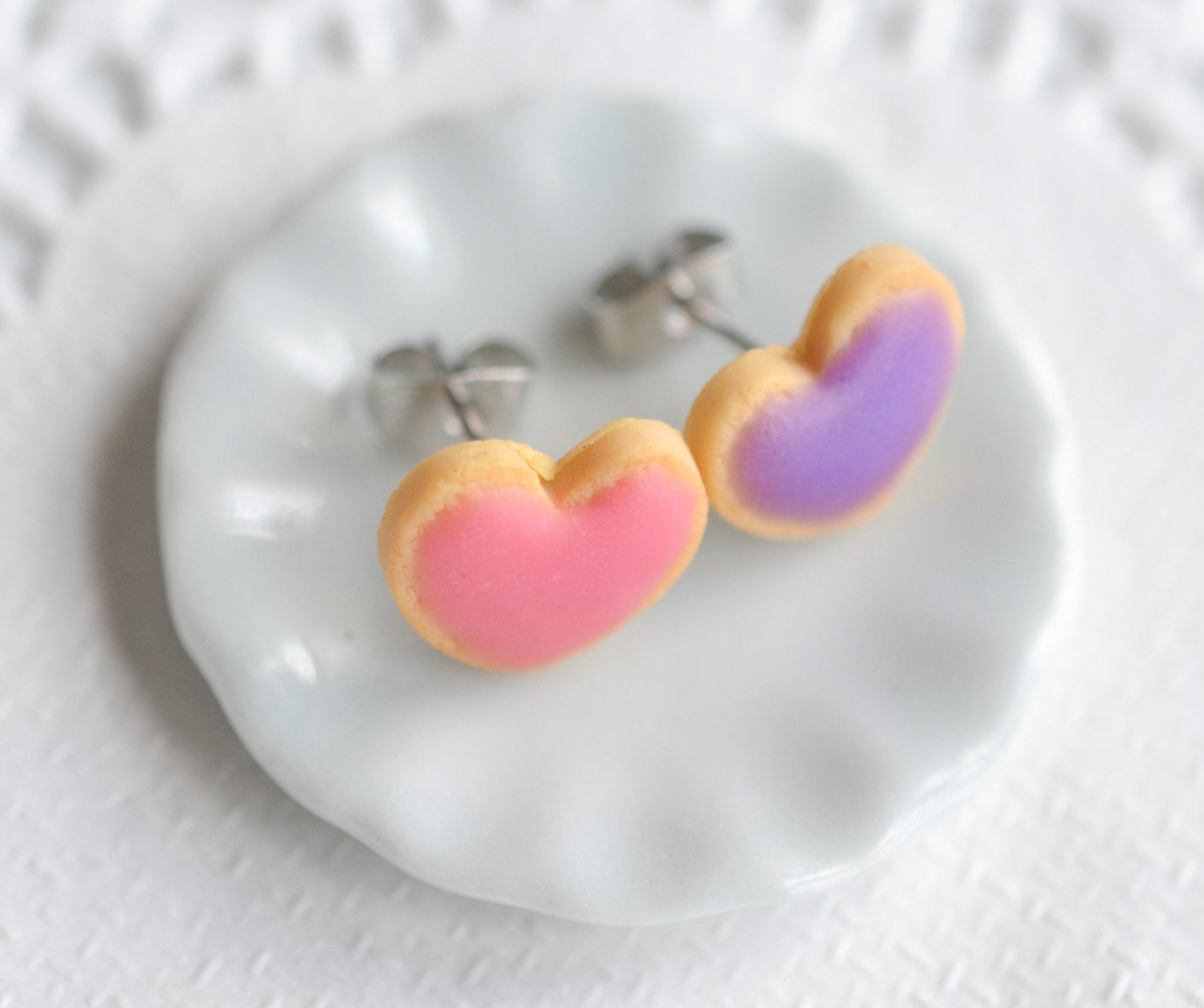 Scented Pink & Purple Sugar Cookie Earrings - Decadent Minis