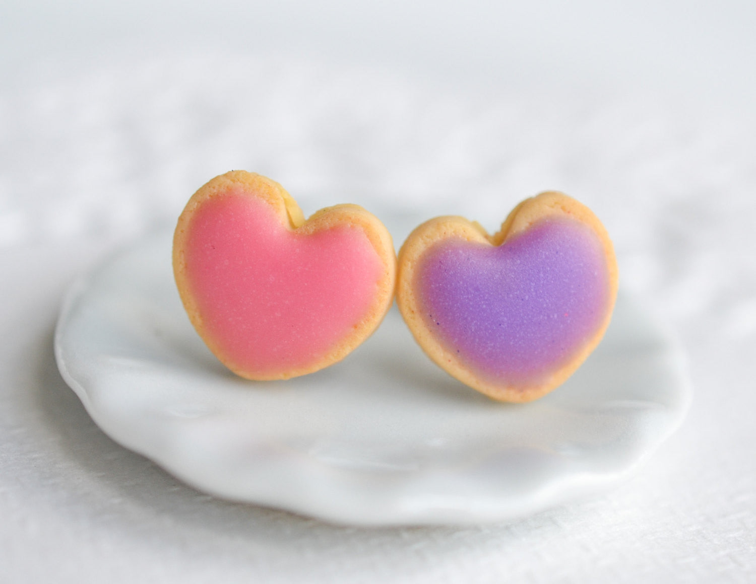 Scented Pink & Purple Sugar Cookie Earrings - Decadent Minis