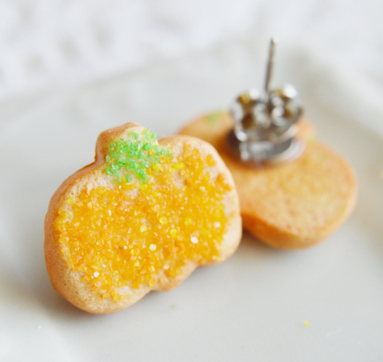 Scented Pumpkin Sugar Cookie Earrings - Decadent Minis