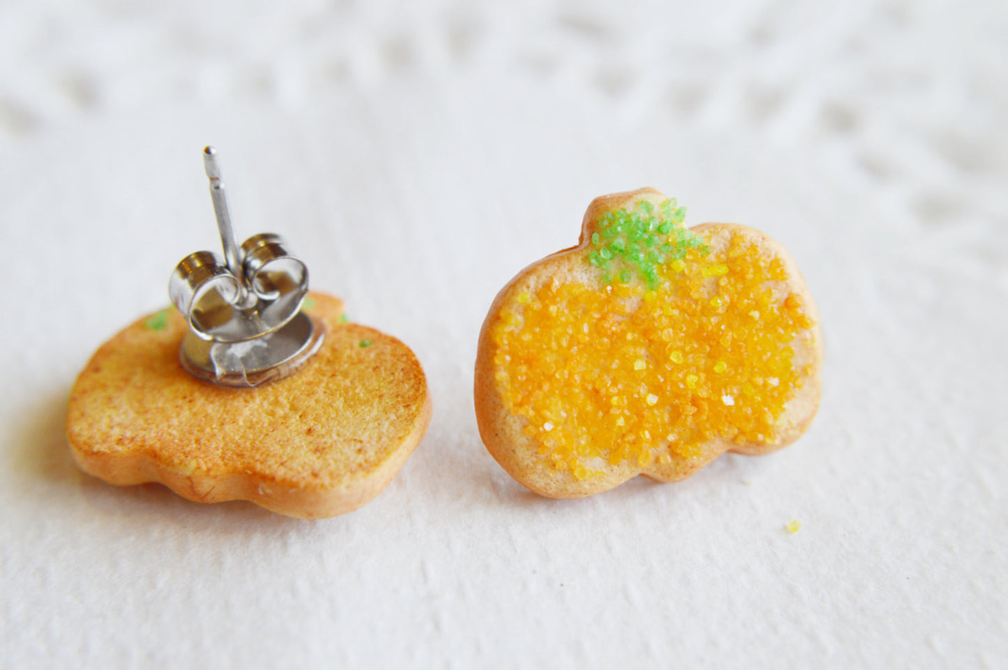 Scented Pumpkin Sugar Cookie Earrings - Decadent Minis
