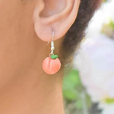 Scented Sugar Coated Georgia Peach Earrings - Decadent Minis